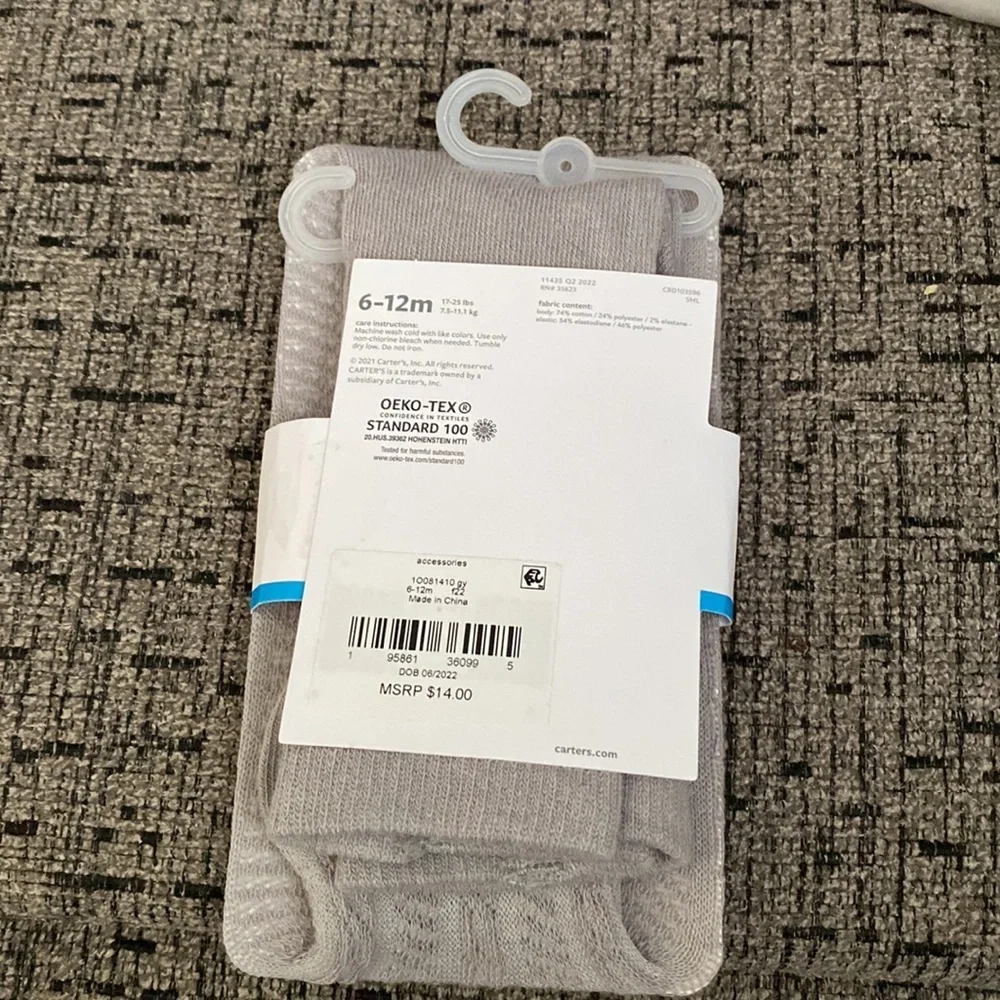 Carter’s Baby Girl Gray Tights 6-12 Months
